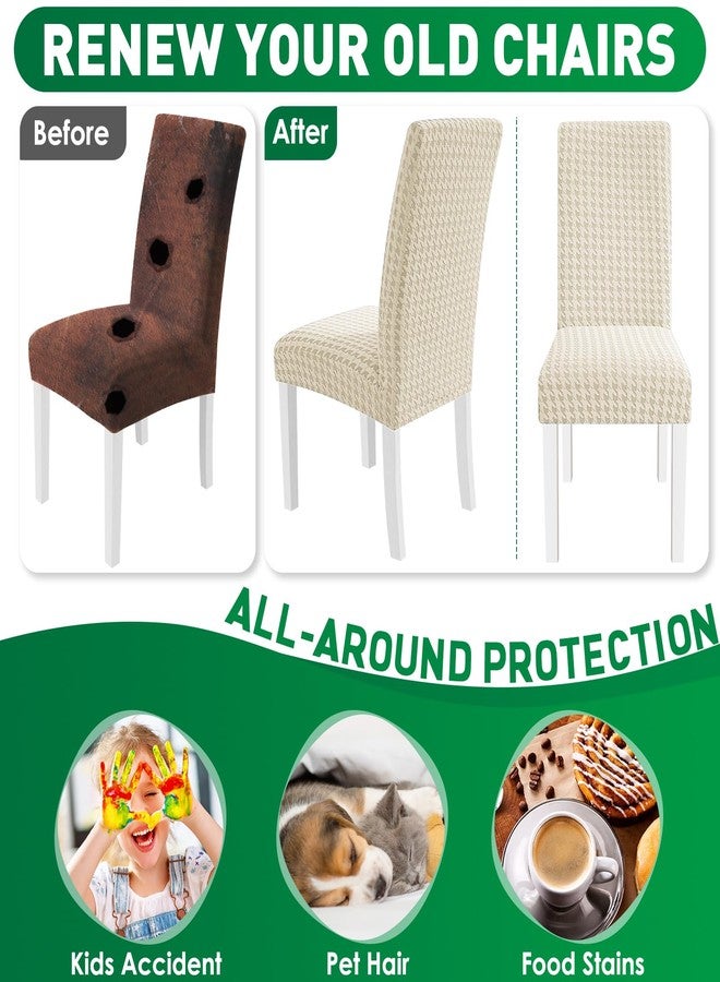 MAXIJIN Dining Chair Covers Set of 2, Stretch Kitchen Chair Covers for Dining Chairs, Removable Washable Parson Seat Slipcover for Home, Restaurant, Hotel, Banquet (Beige) - Image 4
